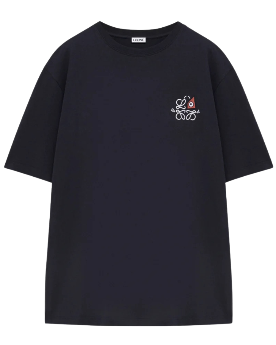 Loewe Cat Eye And Anagram Louis Wain T-Shirt Navy