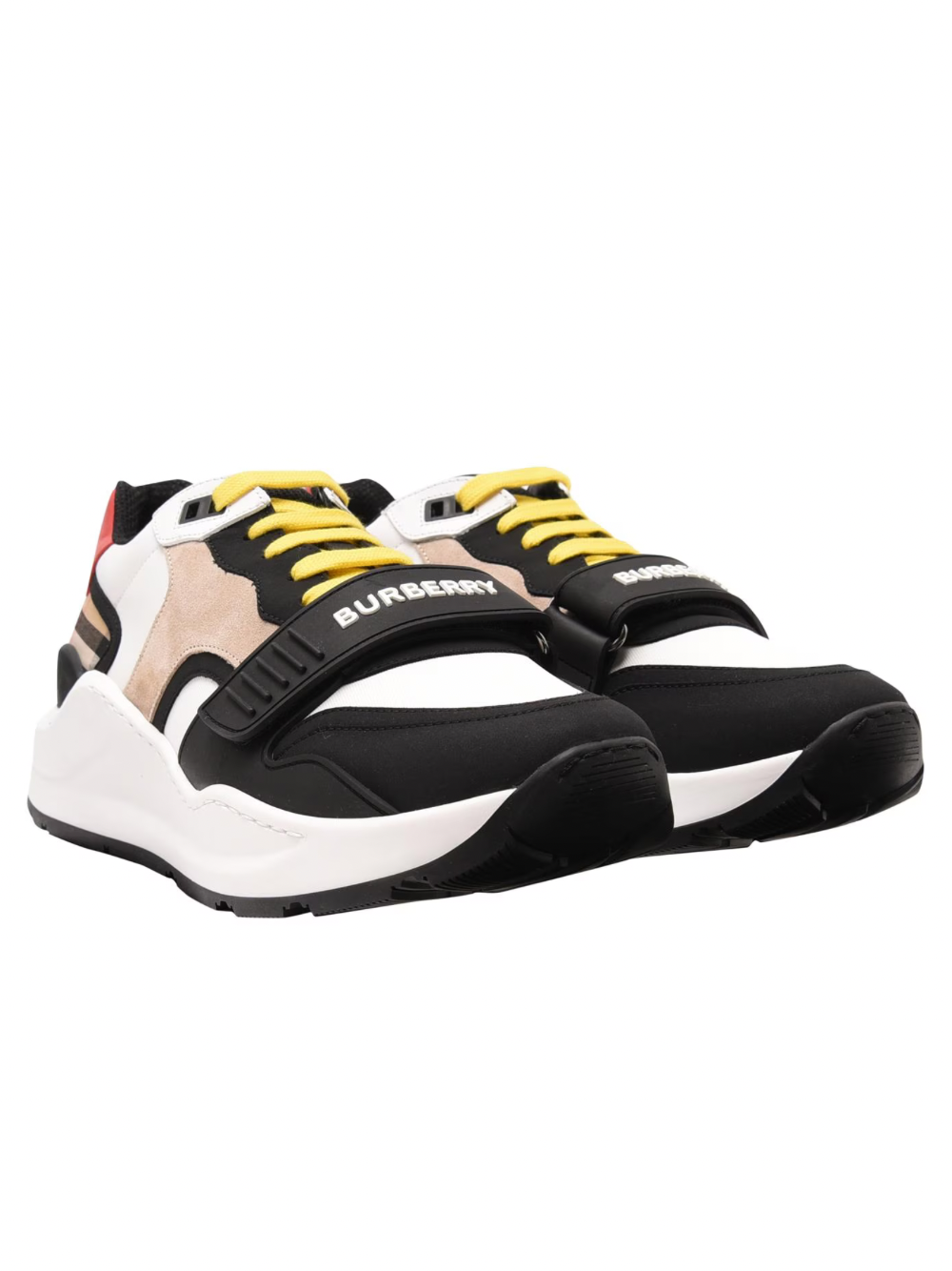 BURBERRY Ramsey Archive Trainer White/Beige/Red