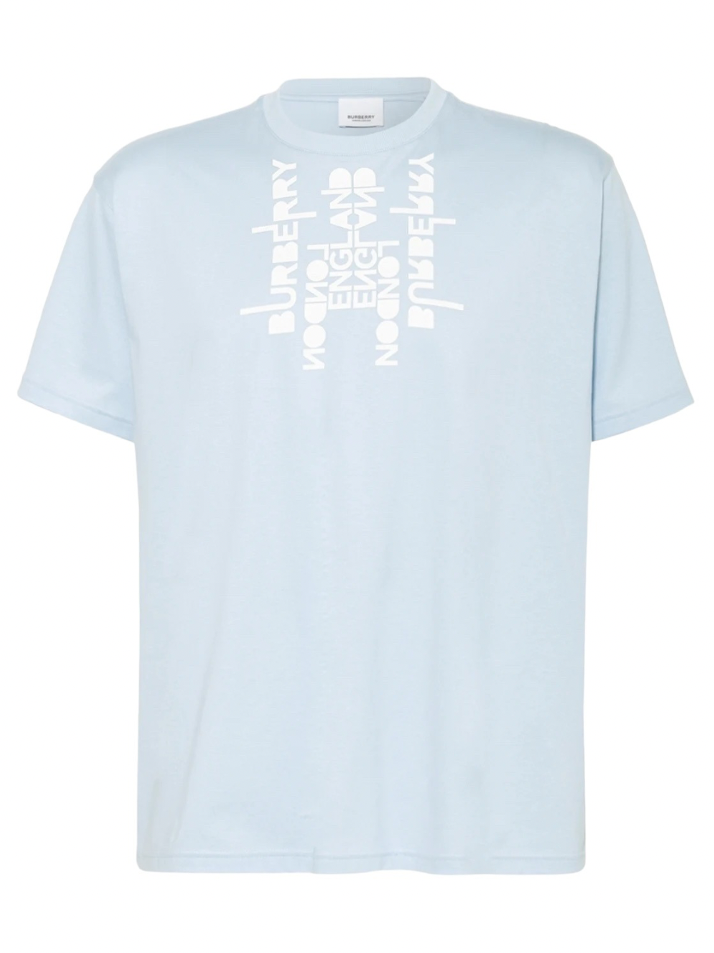 Burberry Sylas Print T Shirt Light Blue