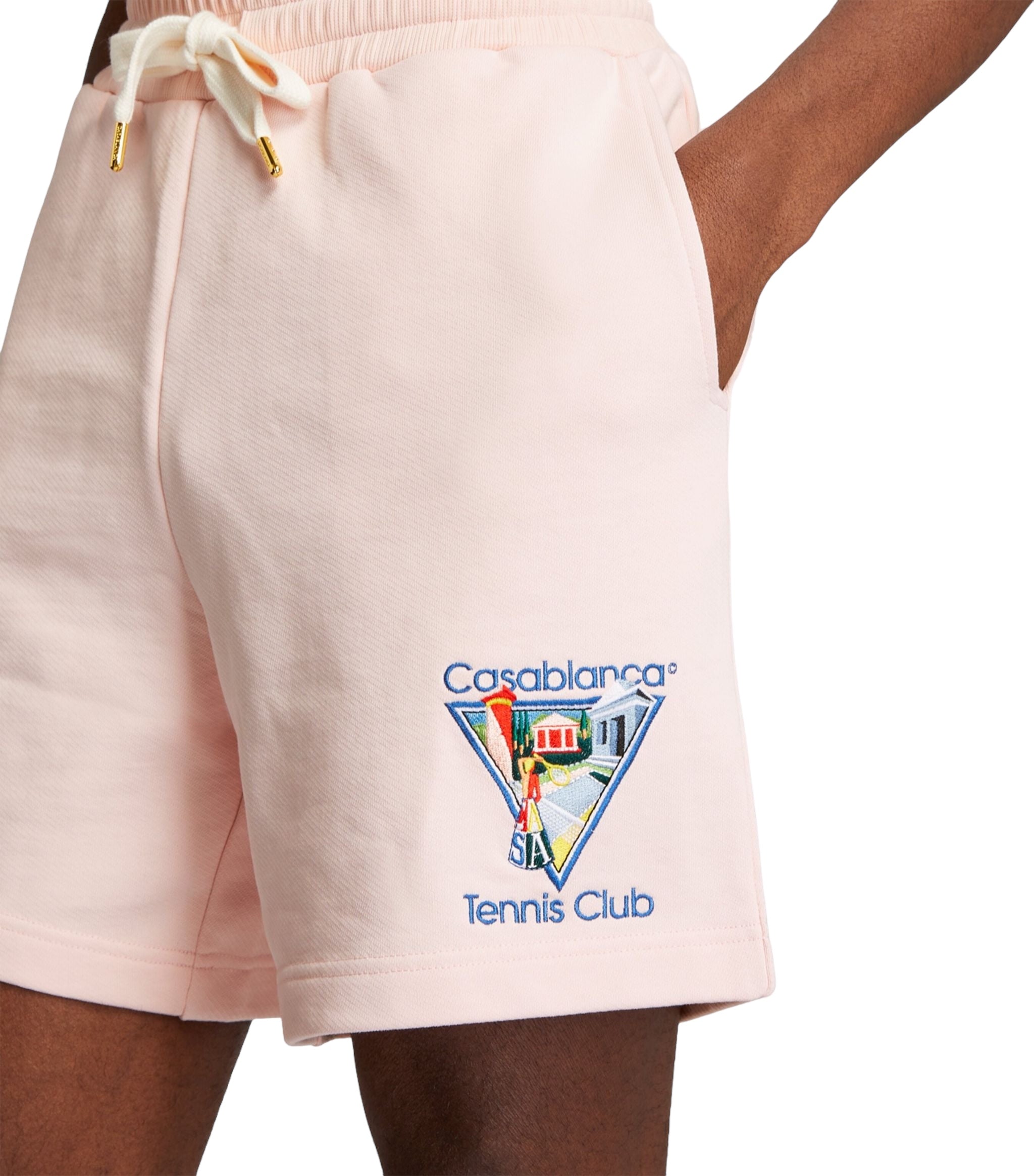 Casablanca Tennis Club Icon Embroidered Shorts Pink/Blue