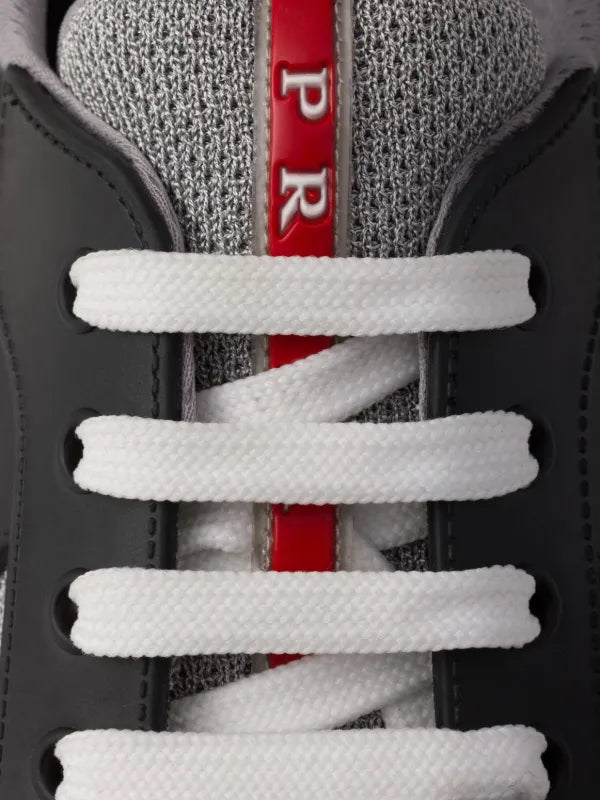 Prada Americas Cup Sneakers Soft Rubber Black & Grey Mesh