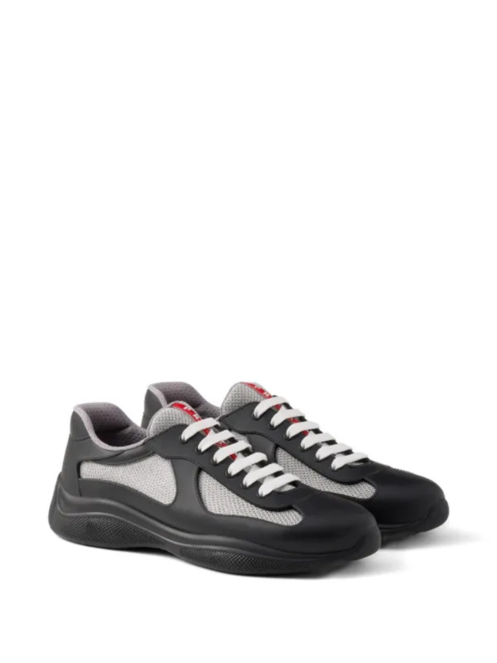 Prada Americas Cup Sneakers Soft Rubber Black & Grey Mesh