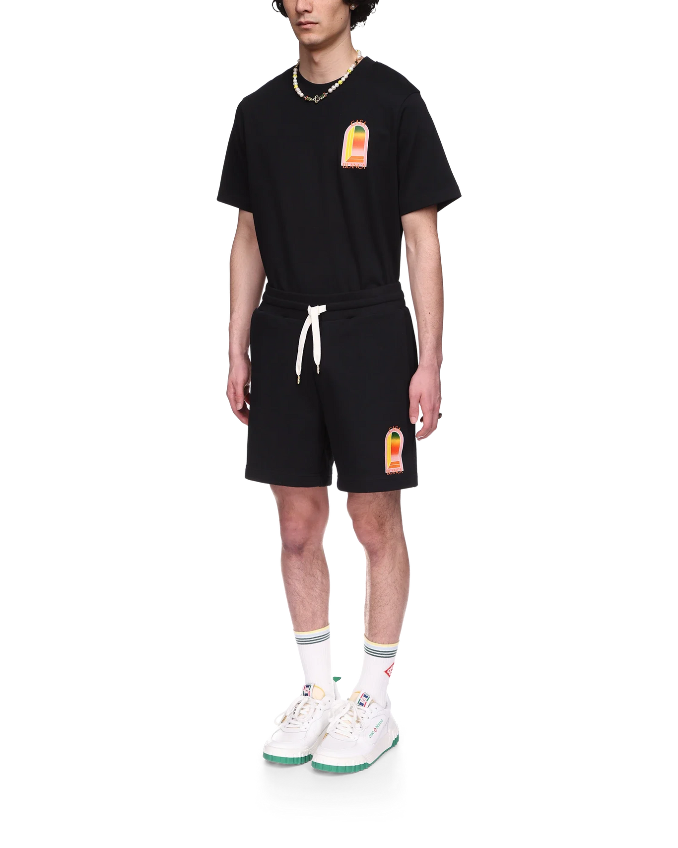 Casablanca Gradient L’Arche Sweat Shorts Black